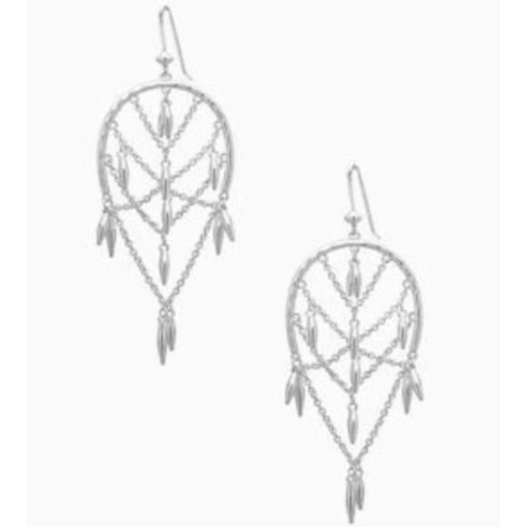 Stella & Dot | Shimmering Silver Helai Delicate Woven Web Chandelier Ear… - Picture 2 of 8